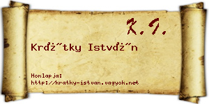 Krátky István névjegykártya